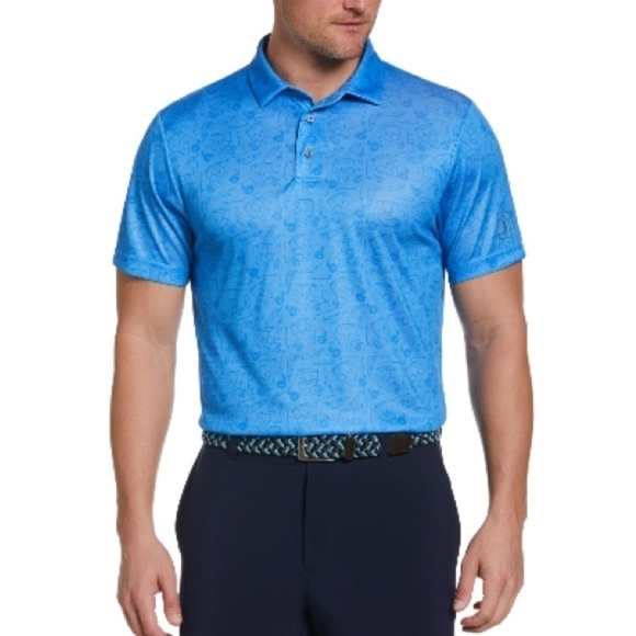 Pga Tour Men's AthleticFit Birdseye Golf
Conversational Print Short Sleeve Polo - Picture 1 of 5